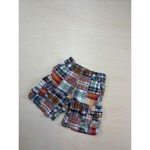 E-Land Vintage Toddler‎ Boys2T Patchwork Madras Plaid Cargo Short Multi Color